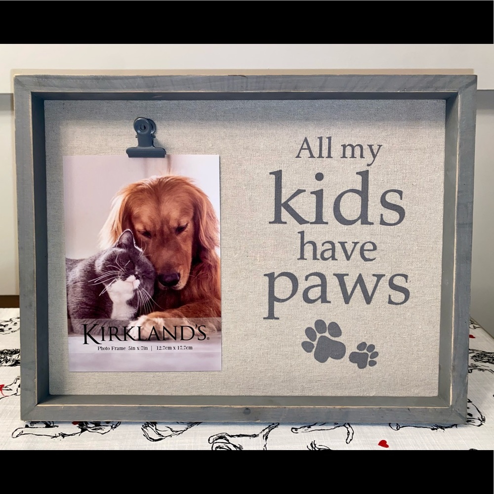 SOLD NWT Kirkland’s Wooden Dog Picture Frame
